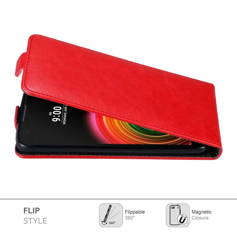 Cadorabo Hülle kompatibel mit LG X POWER Schutzhülle im Flip Design mit Magnetverschluss