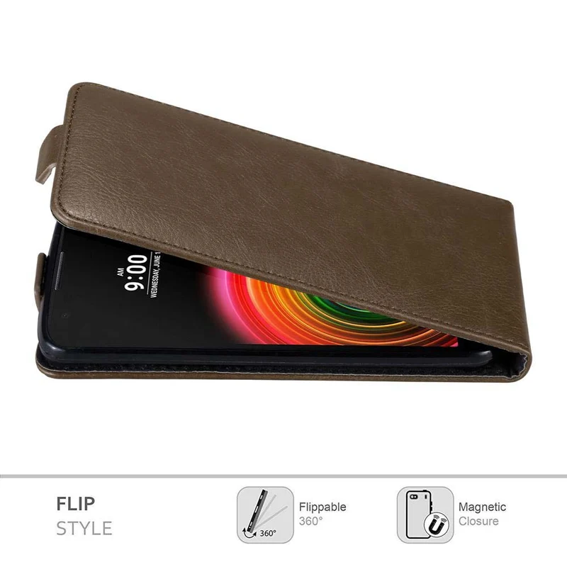 Cadorabo Hülle kompatibel mit LG X POWER Schutzhülle im Flip Design mit Magnetverschluss