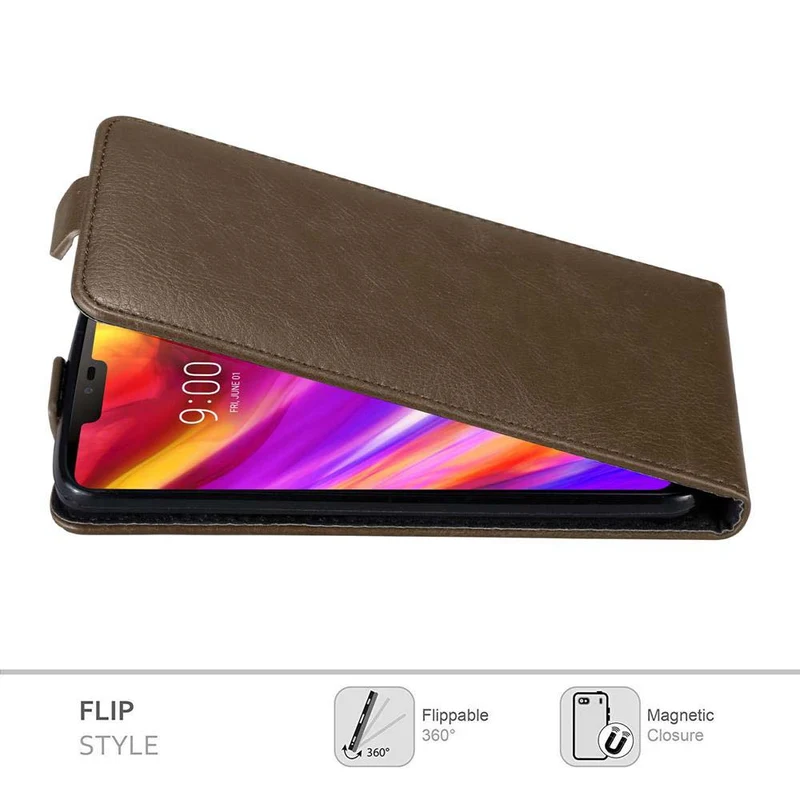 Cadorabo Hülle kompatibel mit LG G7 ThinQ / FIT / ONE Schutzhülle im Flip Design mit Magnetverschluss