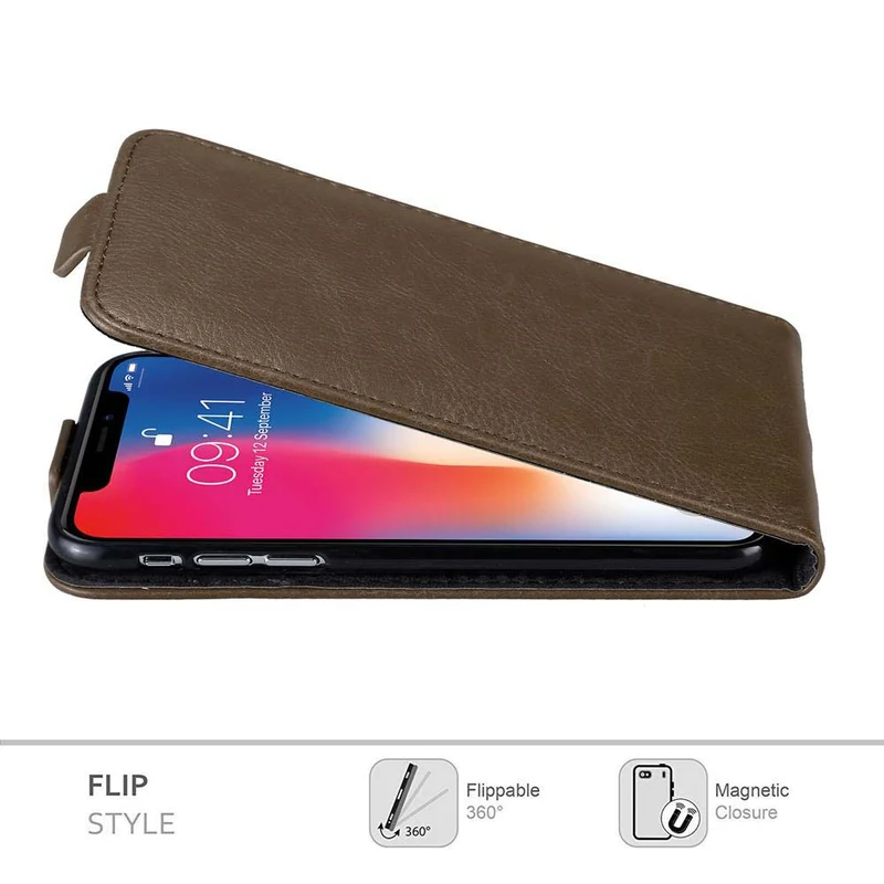 Cadorabo Hülle kompatibel mit Apple iPhone X / XS Schutzhülle im Flip Design mit Magnetverschluss