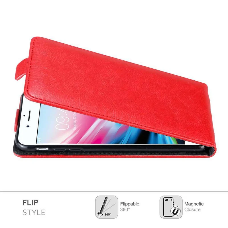 Cadorabo Hülle kompatibel mit Apple iPhone 7 PLUS / 7S PLUS / 8 PLUS Schutzhülle im Flip Design mit Magnetverschluss