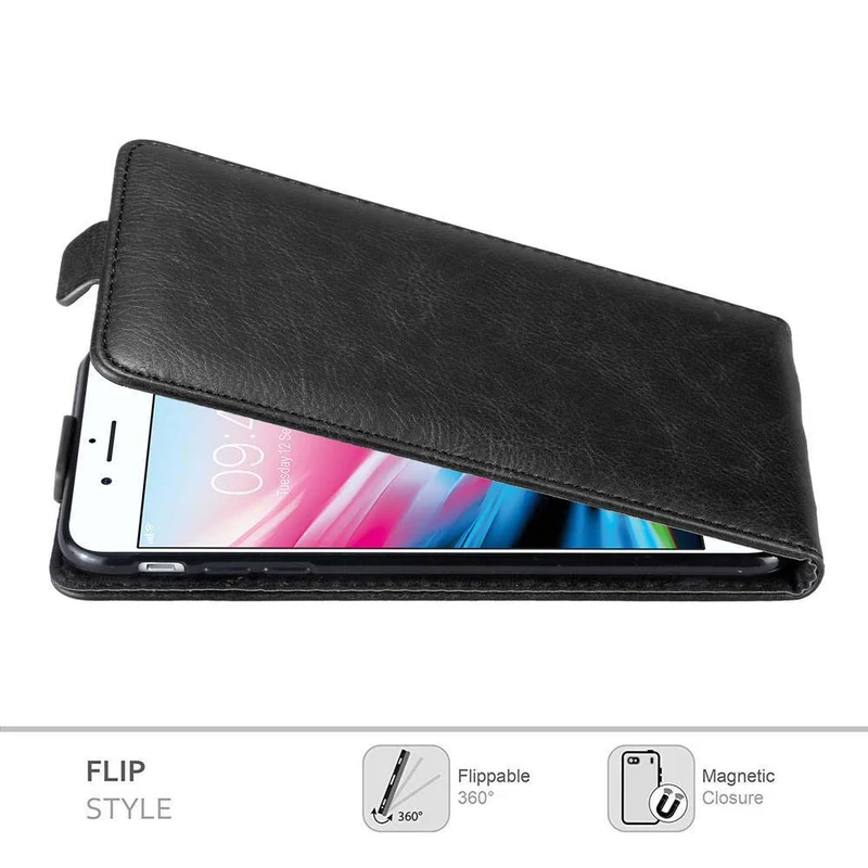 Cadorabo Hülle kompatibel mit Apple iPhone 7 PLUS / 7S PLUS / 8 PLUS Schutzhülle im Flip Design mit Magnetverschluss
