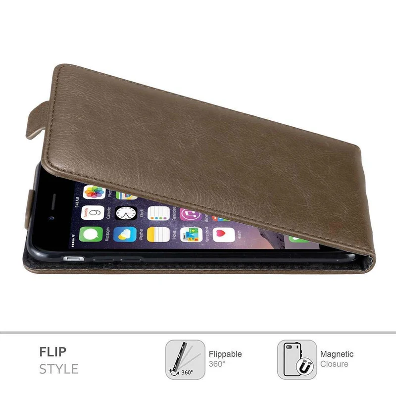 Cadorabo Hülle kompatibel mit Apple iPhone 6 PLUS / 6S PLUS Schutzhülle im Flip Design mit Magnetverschluss