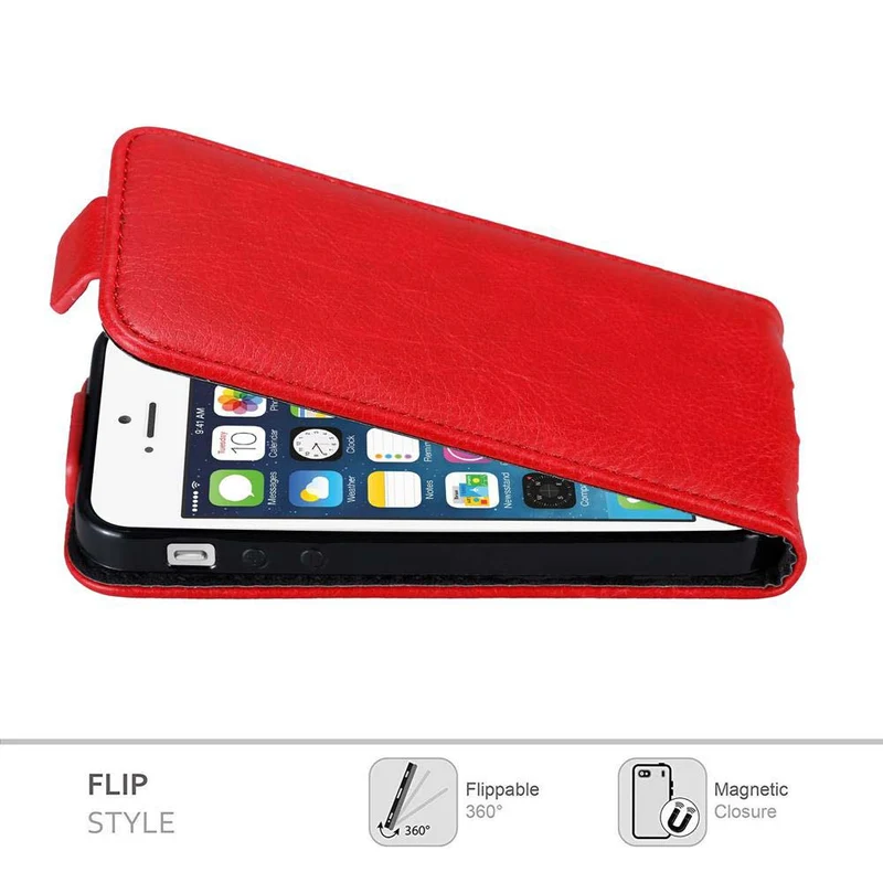 Cadorabo Hülle kompatibel mit Apple iPhone 5 / 5S / SE 2016 Schutzhülle im Flip Design mit Magnetverschluss
