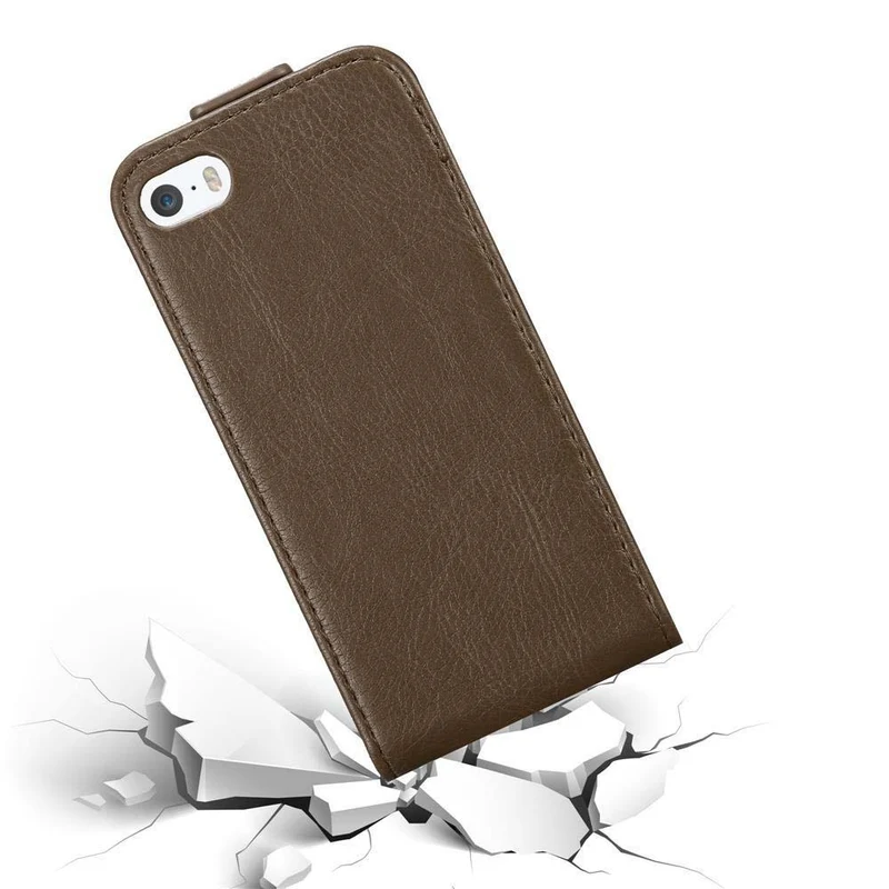 Cadorabo Hülle kompatibel mit Apple iPhone 5 / 5S / SE 2016 Schutzhülle im Flip Design mit Magnetverschluss