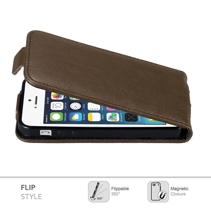 Cadorabo Hülle kompatibel mit Apple iPhone 5 / 5S / SE 2016 Schutzhülle im Flip Design mit Magnetverschluss