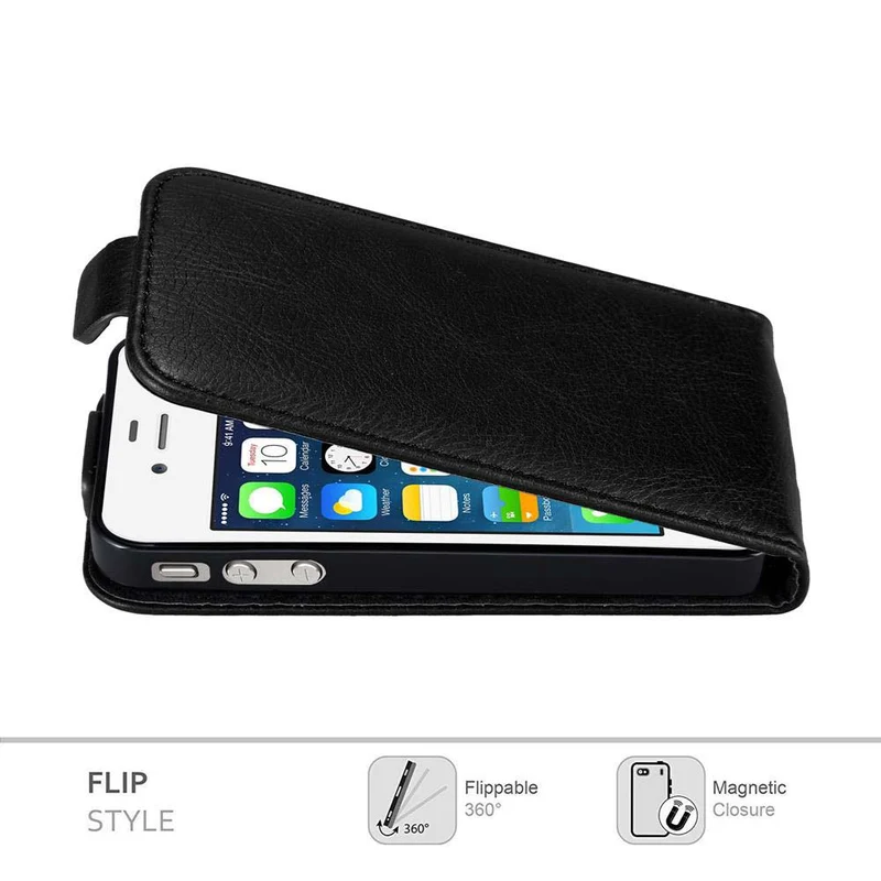 Cadorabo Hülle kompatibel mit Apple iPhone 4 / 4S Schutzhülle im Flip Design mit Magnetverschluss