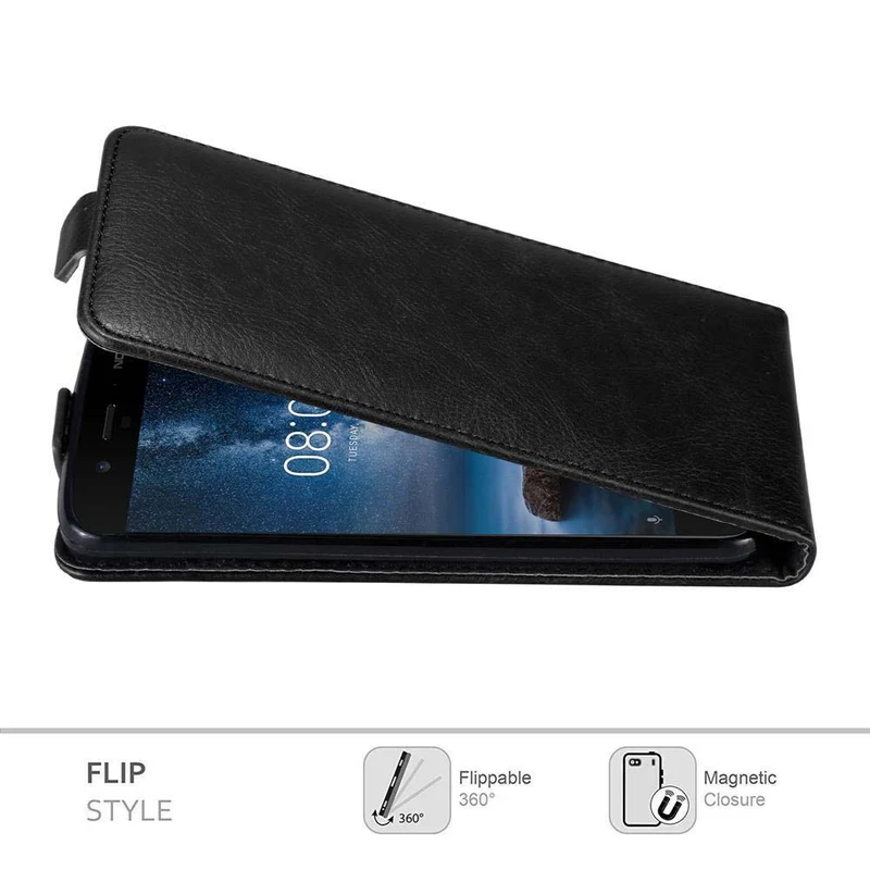 Cadorabo Hülle kompatibel mit Nokia 8 2017 Schutzhülle im Flip Design mit Magnetverschluss