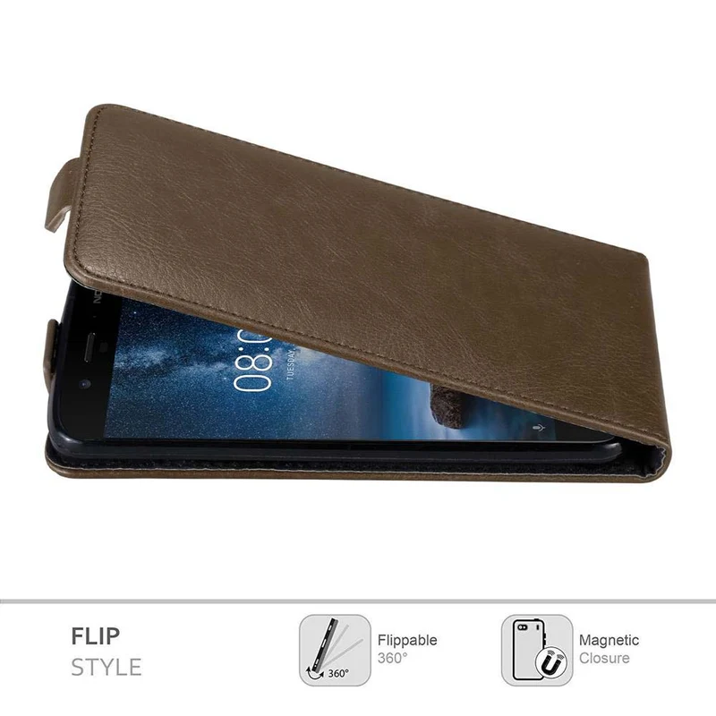 Cadorabo Hülle kompatibel mit Nokia 8 2017 Schutzhülle im Flip Design mit Magnetverschluss