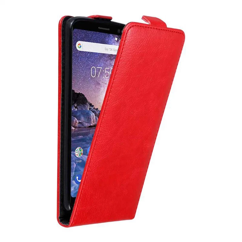 Cadorabo Hülle kompatibel mit Nokia 7 PLUS Schutzhülle im Flip Design mit Magnetverschluss