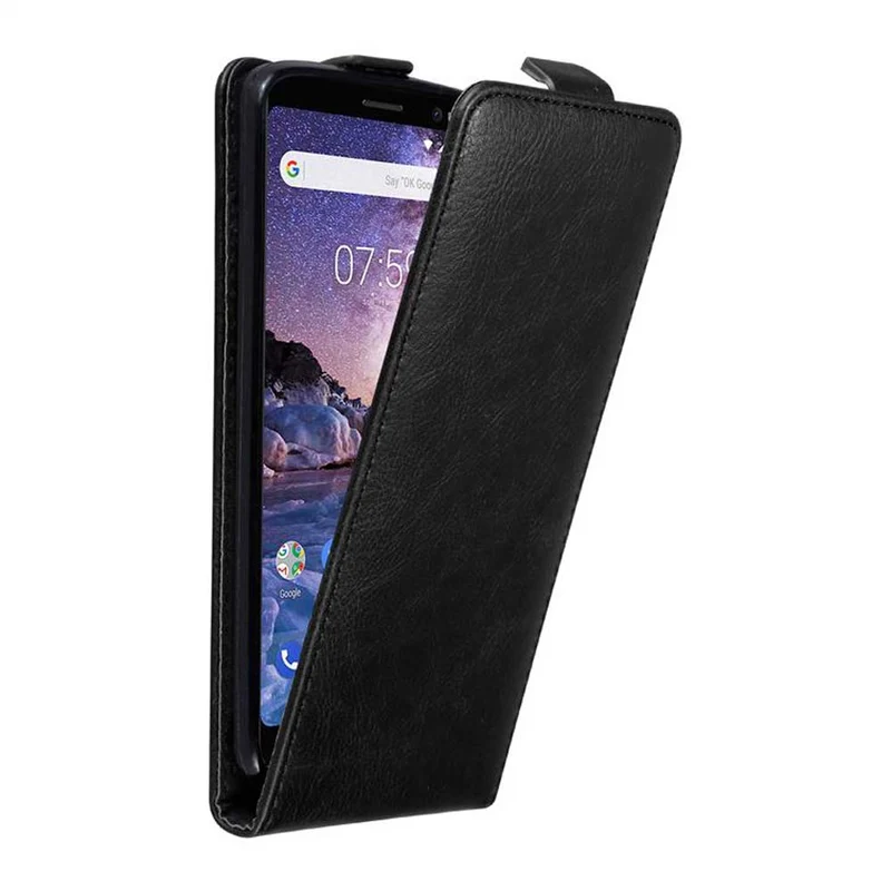 Cadorabo Hülle kompatibel mit Nokia 7 PLUS Schutzhülle im Flip Design mit Magnetverschluss