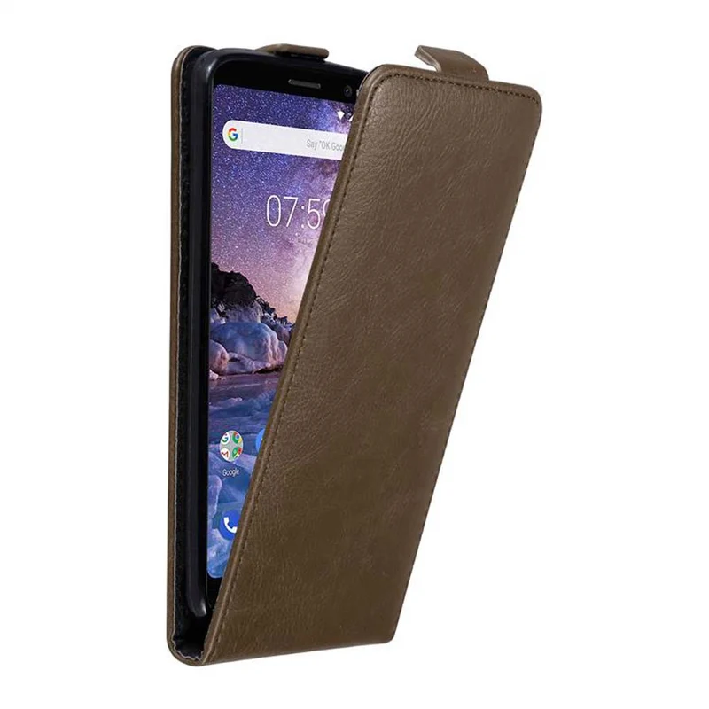 Cadorabo Hülle kompatibel mit Nokia 7 PLUS Schutzhülle im Flip Design mit Magnetverschluss