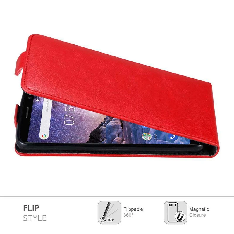 Cadorabo Hülle kompatibel mit Nokia 7 PLUS Schutzhülle im Flip Design mit Magnetverschluss