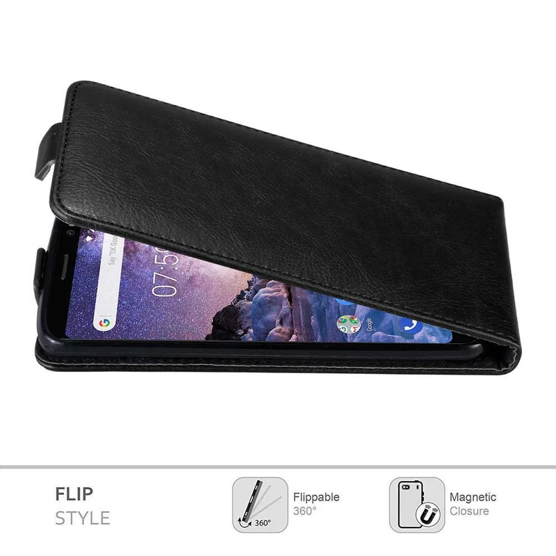 Cadorabo Hülle kompatibel mit Nokia 7 PLUS Schutzhülle im Flip Design mit Magnetverschluss