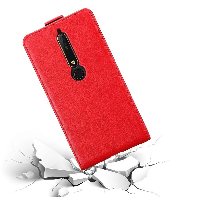 Cadorabo Hülle kompatibel mit Nokia 6,1 Schutzhülle im Flip Design mit Magnetverschluss