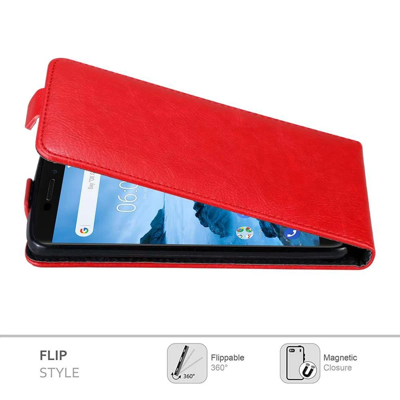 Cadorabo Hülle kompatibel mit Nokia 6,1 Schutzhülle im Flip Design mit Magnetverschluss