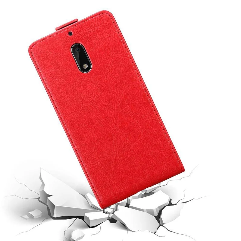 Cadorabo Hülle kompatibel mit Nokia 6 2017 Schutzhülle im Flip Design mit Magnetverschluss