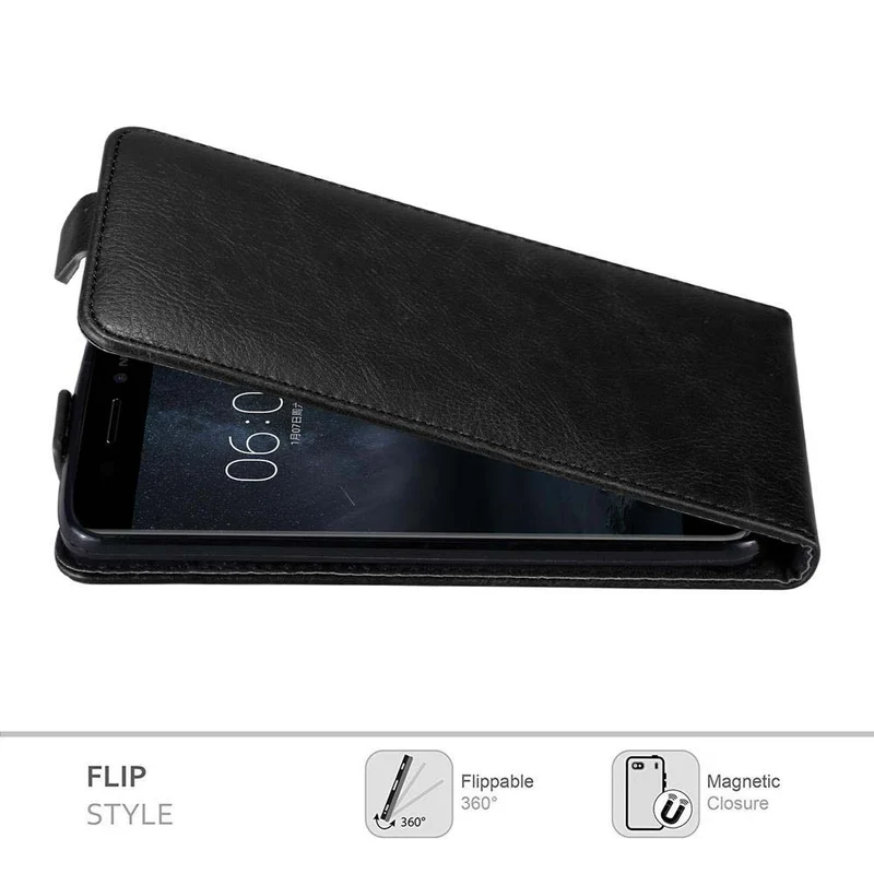 Cadorabo Hülle kompatibel mit Nokia 6 2017 Schutzhülle im Flip Design mit Magnetverschluss