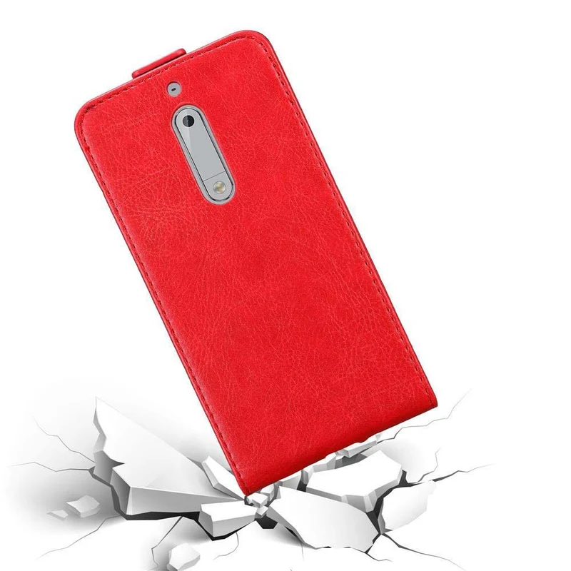 Cadorabo Hülle kompatibel mit Nokia 5 2017 Schutzhülle im Flip Design mit Magnetverschluss