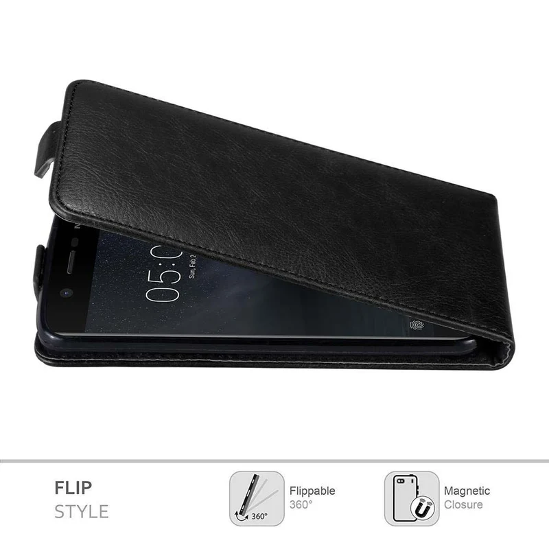 Cadorabo Hülle kompatibel mit Nokia 5 2017 Schutzhülle im Flip Design mit Magnetverschluss