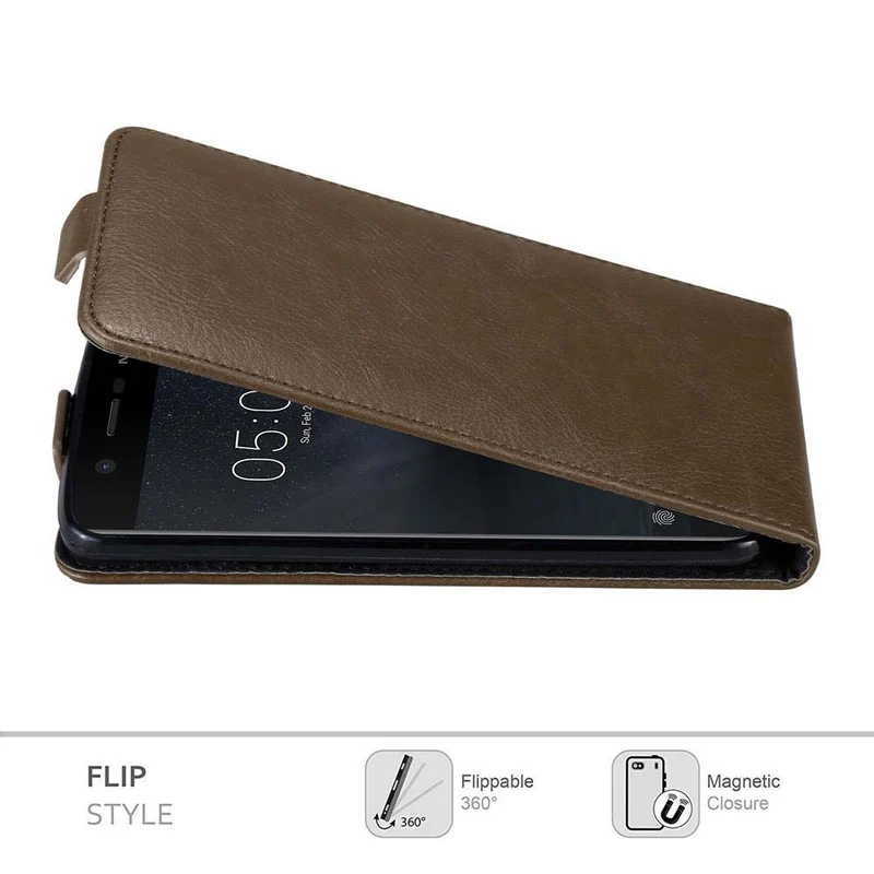 Cadorabo Hülle kompatibel mit Nokia 5 2017 Schutzhülle im Flip Design mit Magnetverschluss