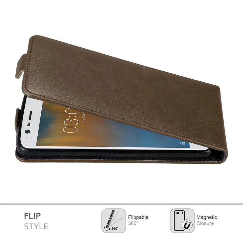 Cadorabo Hülle kompatibel mit Nokia 3 2017 Schutzhülle im Flip Design mit Magnetverschluss
