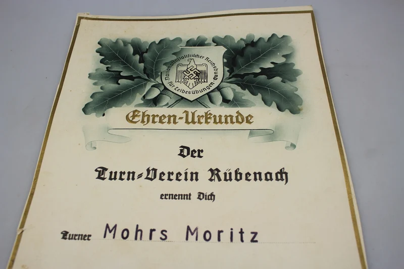Ehren Urkunde sportliche Verdienste WH