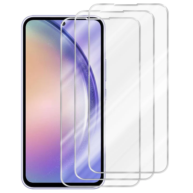 Cadorabo 3x Panzer Folie kompatibel mit Samsung Galaxy A54 5G - Schutzfolie 3er Pack Gehärtetes (Tempered) Display-Schutzglas in 9H Härte mit 3D Touch Kompatibilität