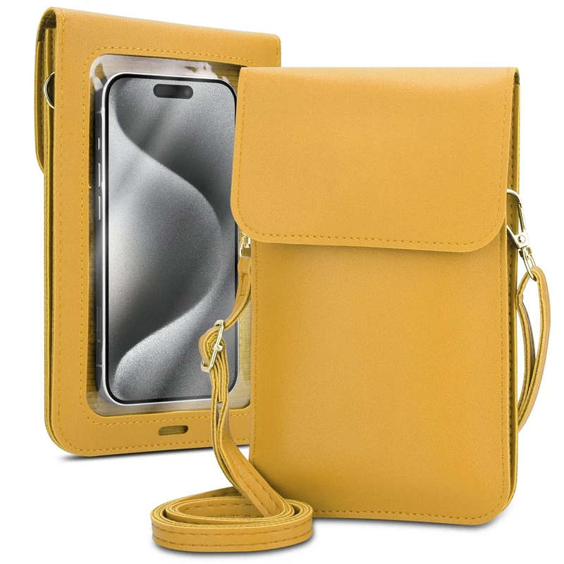 Cadorabo Handytasche zum Umhängen kompatibel mit ZTE Nubia Z11 MAX-kleine Handtasche mit Handyfach und Sichtfenster, Handy Umhängetasche mini für Nubia Z11 MAX, 2 Fächer, PULeder, Damen