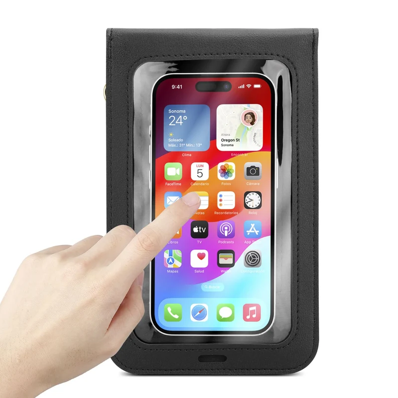 Cadorabo Handytasche zum Umhängen kompatibel mit ZTE Nubia Z11 MAX-kleine Handtasche mit Handyfach und Sichtfenster, Handy Umhängetasche mini für Nubia Z11 MAX, 2 Fächer, PULeder, Damen