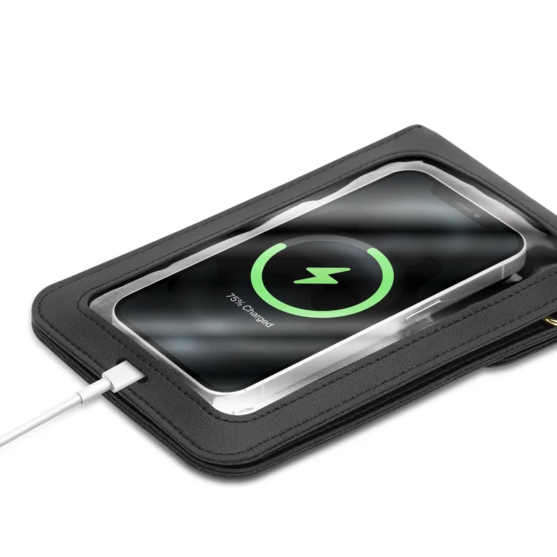 Cadorabo Handytasche zum Umhängen kompatibel mit ZTE Nubia Z11 MAX-kleine Handtasche mit Handyfach und Sichtfenster, Handy Umhängetasche mini für Nubia Z11 MAX, 2 Fächer, PULeder, Damen