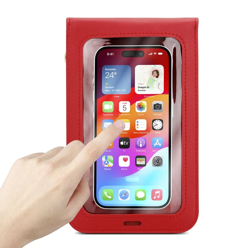 Cadorabo Handytasche zum Umhängen kompatibel mit ZTE Nubia Z11 MAX-kleine Handtasche mit Handyfach und Sichtfenster, Handy Umhängetasche mini für Nubia Z11 MAX, 2 Fächer, PULeder, Damen