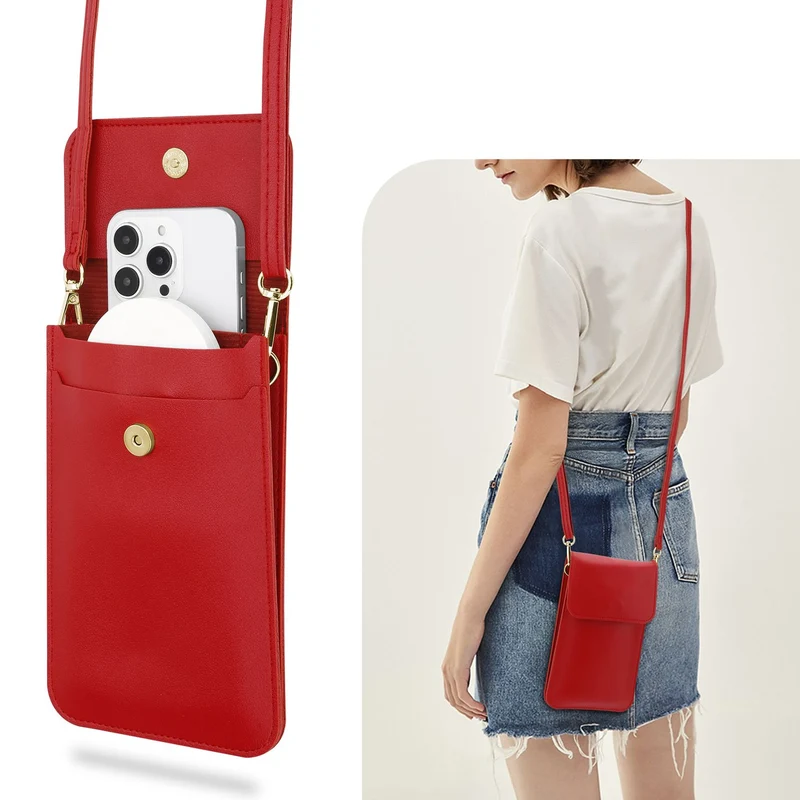Cadorabo Handytasche zum Umhängen kompatibel mit ZTE Nubia Z11 MAX-kleine Handtasche mit Handyfach und Sichtfenster, Handy Umhängetasche mini für Nubia Z11 MAX, 2 Fächer, PULeder, Damen
