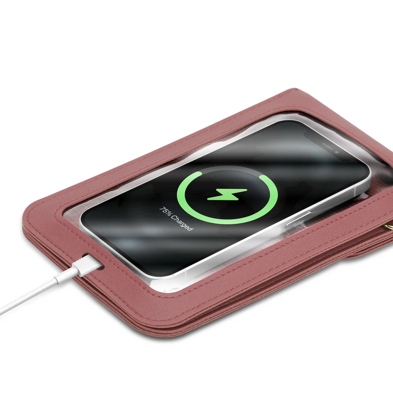Cadorabo Handytasche zum Umhängen kompatibel mit ZTE Nubia Z11 MAX-kleine Handtasche mit Handyfach und Sichtfenster, Handy Umhängetasche mini für Nubia Z11 MAX, 2 Fächer, PULeder, Damen