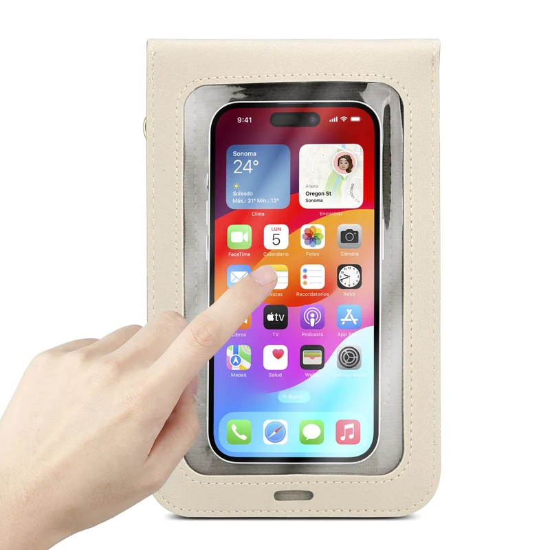 Cadorabo Handytasche zum Umhängen kompatibel mit ZTE Nubia Z11 MAX-kleine Handtasche mit Handyfach und Sichtfenster, Handy Umhängetasche mini für Nubia Z11 MAX, 2 Fächer, PULeder, Damen