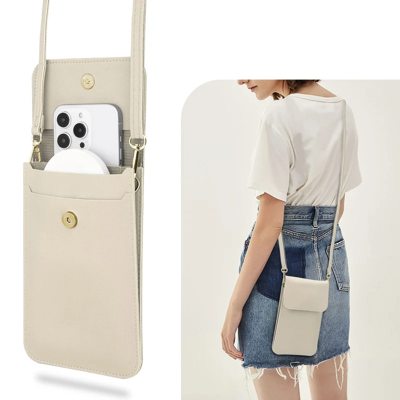 Cadorabo Handytasche zum Umhängen kompatibel mit ZTE Nubia Z11 MAX-kleine Handtasche mit Handyfach und Sichtfenster, Handy Umhängetasche mini für Nubia Z11 MAX, 2 Fächer, PULeder, Damen