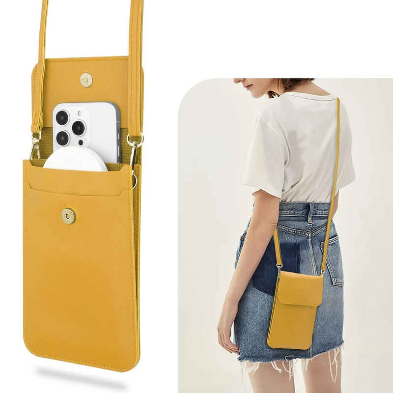 Cadorabo Handytasche zum Umhängen kompatibel mit ZTE Nubia Z11 MAX-kleine Handtasche mit Handyfach und Sichtfenster, Handy Umhängetasche mini für Nubia Z11 MAX, 2 Fächer, PULeder, Damen