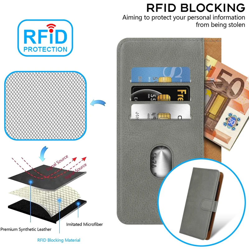 Cadorabo Klapphülle kompatibel mit ZTE ZMAX 2-Handyhülle mit Kartenfach, 360 Grad Schutzhülle zum klappen- Flip Case Book Cover PU Leder Handytasche klappbar