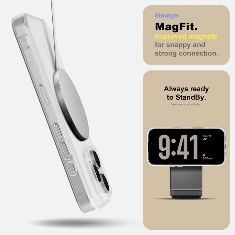 Cadorabo für iPhone 16 PRO MAX Hülle kompatibel mit MagSafe- magnetische Handyhülle für iPhone- kratzfeste, stoßfeste dünne Schutzhülle für iPhone 16 PRO MAX mit Magnetkraft und Anti-Vergilbung - Durchsichtig