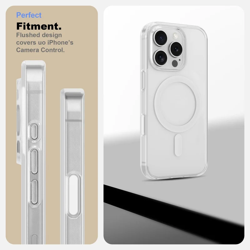 Cadorabo für iPhone 16 PLUS Hülle kompatibel mit MagSafe- magnetische Handyhülle für iPhone- kratzfeste, stoßfeste dünne Schutzhülle für iPhone 16 PLUS mit Magnetkraft und Anti-Vergilbung - Durchsichtig