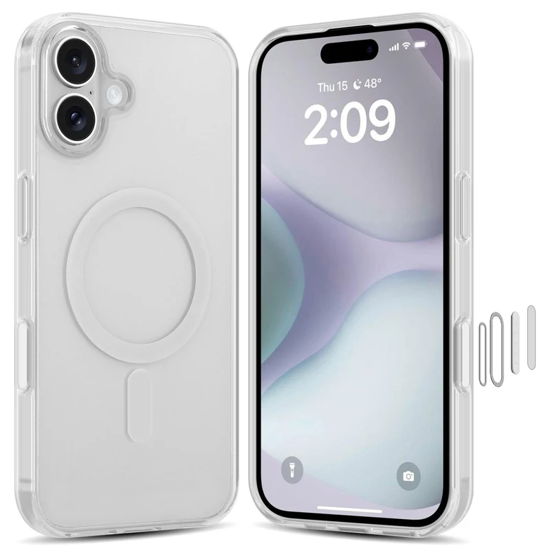 Cadorabo für iPhone 16 Hülle kompatibel mit MagSafe- magnetische Handyhülle für iPhone- kratzfeste, stoßfeste dünne Schutzhülle für iPhone 16 mit Magnetkraft und Anti-Vergilbung - Durchsichtig