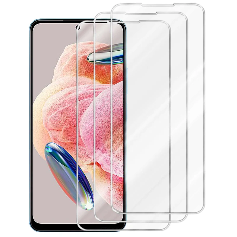 Cadorabo 3x Panzer Folie kompatibel mit Xiaomi RedMi NOTE 12 4G - Schutzfolie 3er Pack Gehärtetes (Tempered) Display-Schutzglas in 9H Härte mit 3D Touch Kompatibilität