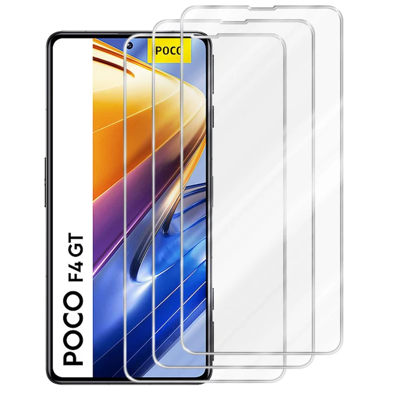 Cadorabo 3x Panzer Folie kompatibel mit Xiaomi POCO F4 GT - Schutzfolie 3er Pack Gehärtetes (Tempered) Display-Schutzglas in 9H Härte mit 3D Touch Kompatibilität