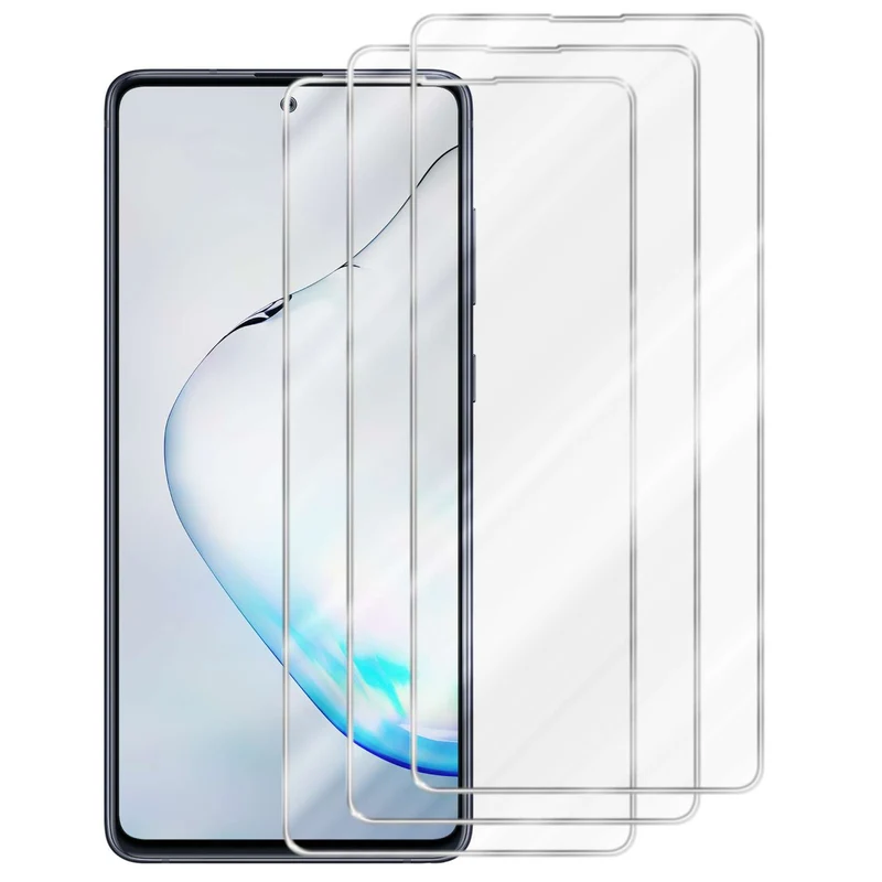 Cadorabo 3x Panzer Folie kompatibel mit Samsung Galaxy A81 / NOTE 10 LITE / M60s - Schutzfolie 3er Pack Gehärtetes (Tempered) Display-Schutzglas in 9H Härte mit 3D Touch Kompatibilität