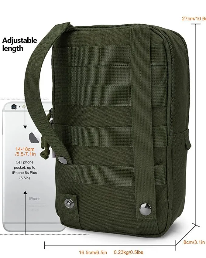 Taktische MOLLE Tasche groß – 27cm Utility Pouch mit 2 Fächern