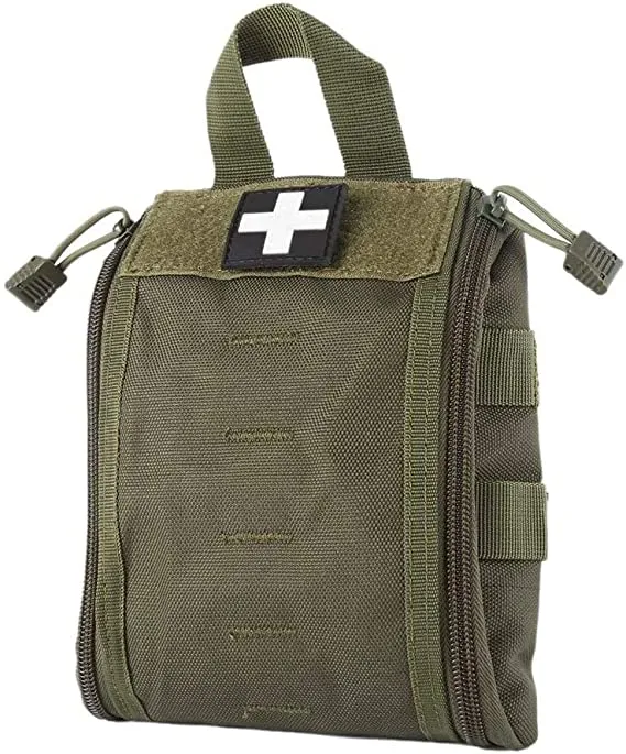 Taktische Erste-Hilfe-Tasche IFAK – MOLLE EMT Pouch zum Aufklappen mit Reißverschluss