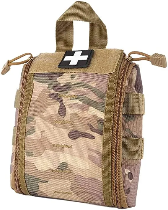 Taktische Erste-Hilfe-Tasche IFAK – MOLLE EMT Pouch zum Aufklappen mit Reißverschluss
