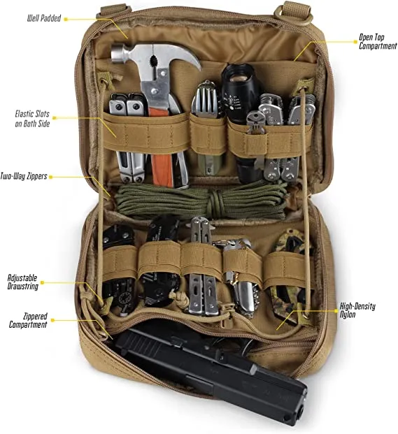 Taktische MOLLE Admin Tasche – Bushcraft EDC Organizer Pouch Airsoft Softair Werkzeugtasche