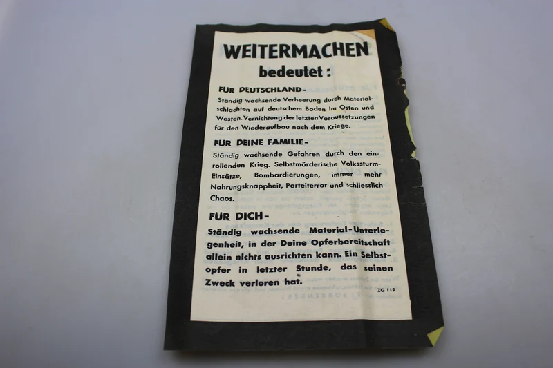 Propaganda-Flugblatt der Alliierten im Zweiten Weltkrieg