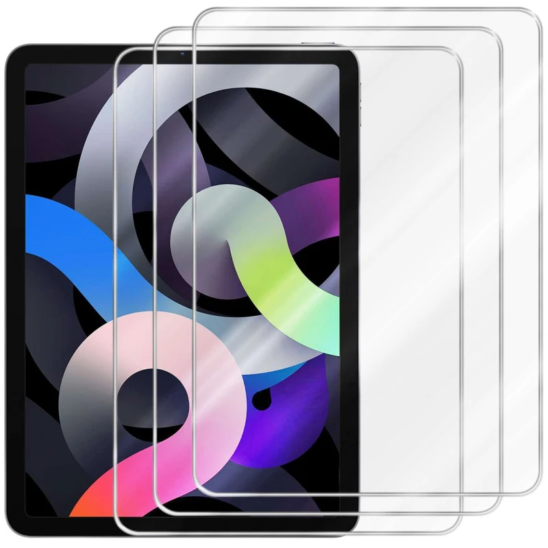Cadorabo 3x Panzer Folie kompatibel mit Apple iPad AIR 4 (10.9 Zoll) 3er Pack Gehärtetes (Tempered) Display-Schutzglas in 9H Härte mit 3D Touch Kompatibilität